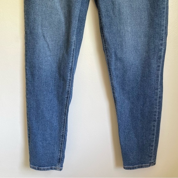 American Eagle Mom Jean size 2 solid blue no rips high rise solid basic denim - Picture 5 of 11